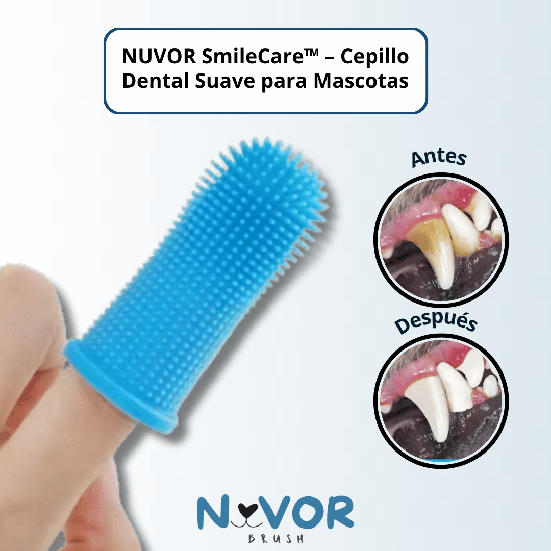 NUVOR SmileCare™ – Cepillo Dental Suave para Mascotas