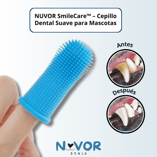 NUVOR SmileCare™ – Cepillo Dental Suave para Mascotas