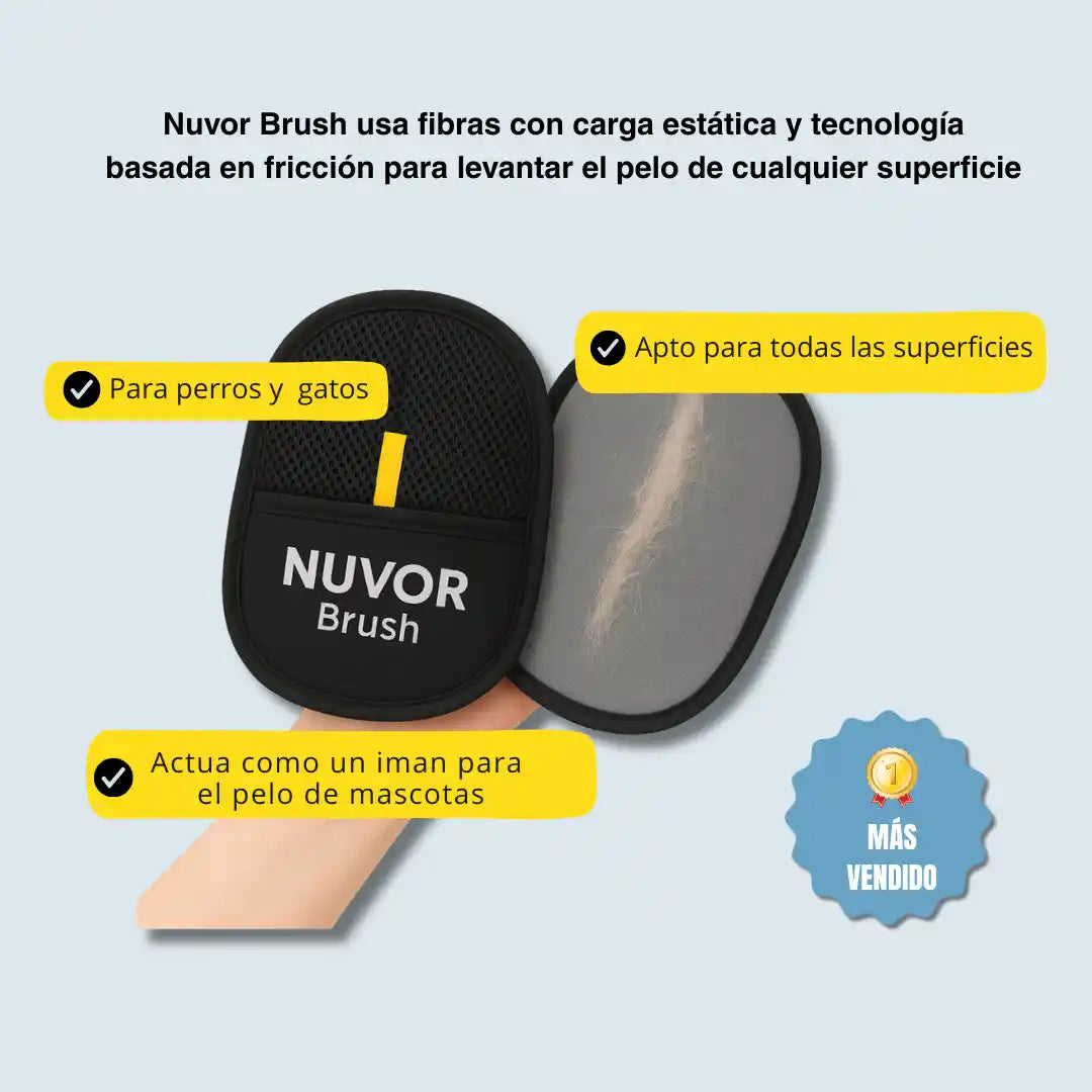 NUVOR Brush™ – Guante Inteligente para el Pelo de Mascotas