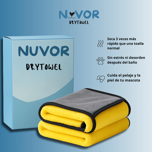 NUVOR DryTowel™ – Toalla Ultra Absorbente para Mascotas