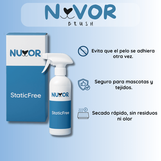 NUVOR StaticFree™ – Spray Neutralizador de Pelo y Olores